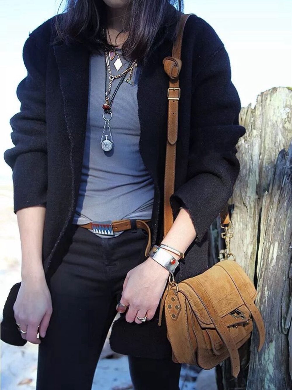 Proenza Schouler Mini Suede PS1 Crossbody Bag in Caramel - Picture 4 of 16